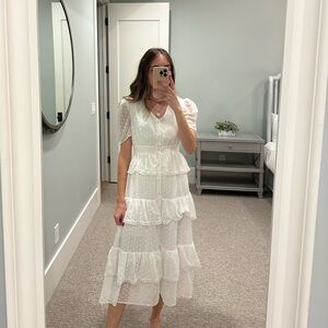 English Factory White Tier and Lace Dress